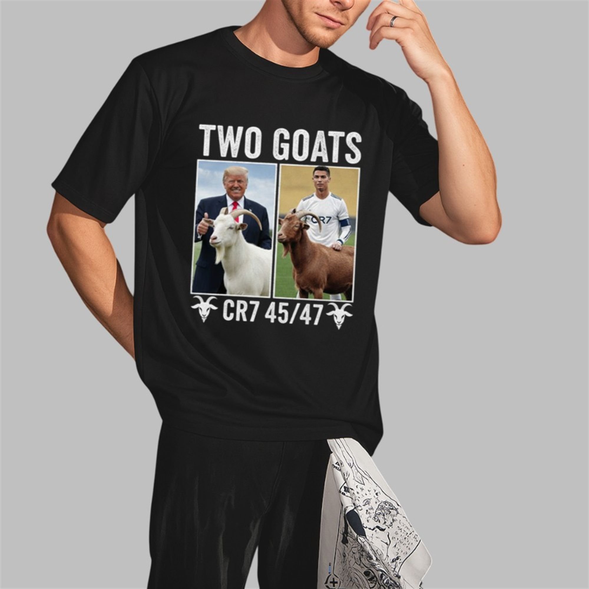 Trump Ronaldo CR7 Two Goats Shirt 2 3 Trump Ronaldo CR7 Two Goats Shirt 2 3