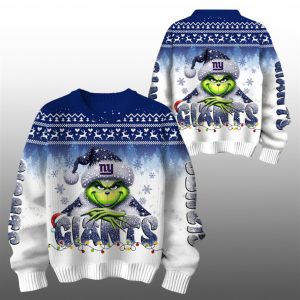 2025 NY Giants Grnch Season Christmas Ugly Sweater 1 1