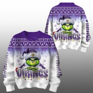 2025 Vikings Grnch Season Christmas Ugly Sweater 1 1