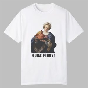 Saint Holding Pig Head Anti Trump Quiet Piggy Shirt 0 0