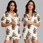 Winter Bunny Christmas Cocoa Animal Lover Pajama Set