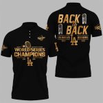 World Series Champions Back To Back Dodgers 2024 2025 Gold Polo Shirt