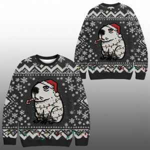 2025 Christmas Capybara Smoking Funny Ugly Sweater 1 1