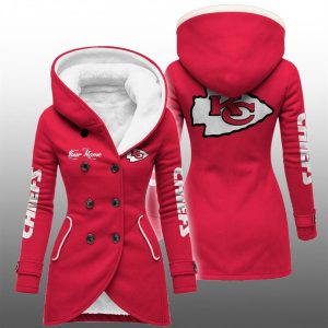 2025 KC Chiefs Long Hooded Fleece Jacket 1