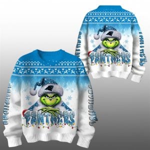 2025 Panthers Grnch Season Christmas Ugly Sweater 1 1