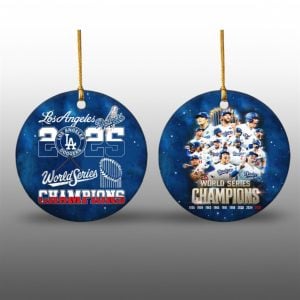LA Dodgers 2025 World Series Won 9 Time Ornament 1 1