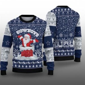 2025 Cowboys Santa Ugly Christmas Sweater 1 1