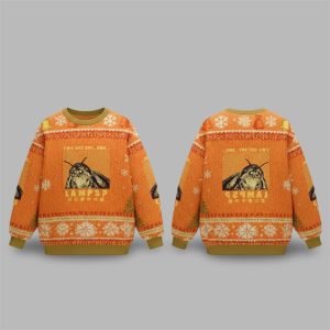 2025 Christmas Moth Obsessed With The Light Ugly Sweater 1