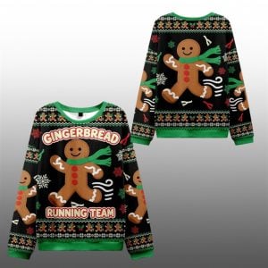 2025 Christmas Running Gingerbread Man Ugly Sweater 1 1