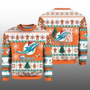 2025 Dolphins They Not Like Us Ugly Christmas Sweater 1 1