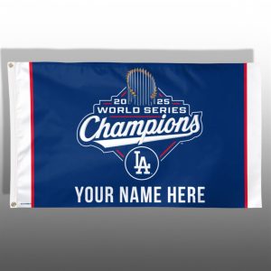 Dodgers Win 2025 World Series Champions Parade Flag 1