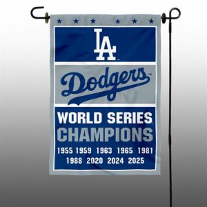 Dodgers 9 Time World Champions Series Garden Flag 1 1