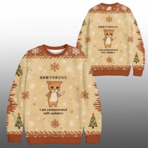 2025 Christmas Kitten Contaminated By Radiation Ugly Sweater 1 1