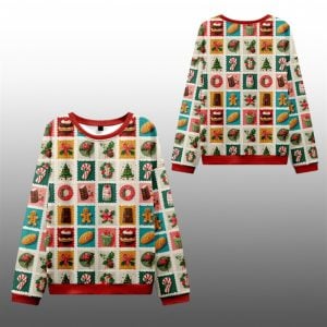 2025 Christmas Festive Treats Patchwork Ugly Sweater 1 1