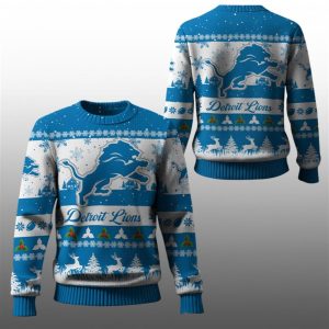 2025 Christmas Lions Festive Reindeer Tree Ugly Sweater 1 1