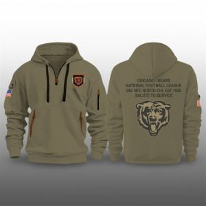 2025 Bears Salute To Service Quarter Zip Hoodie 1 1