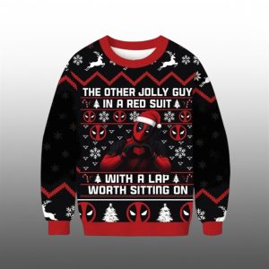 Deadpool The Other Jolly Guy In A Red Suit Ugly Christmas Sweater 1 1