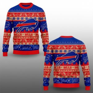 2025 Bills Holiday Touchdown Ugly Christmas Sweater 0