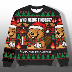 2025 Christmas Who Needs Fingers Ugly Sweater 1 1