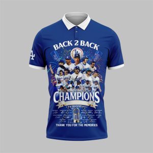 Dodgers Back 2 Back World Series Champions 2024-2025 Polo Shirt