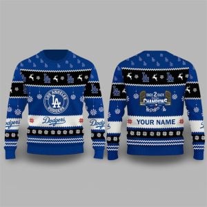 Dodgers World Series 2025 Back To Back Ugly Sweater 1