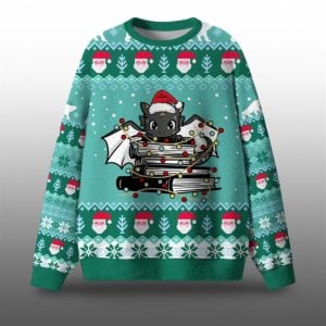 2025 Christmas Christmas Book Dragon Ugly Sweater 1 1