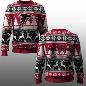2025 Falcons Reindeer Football Christmas Ugly Sweater 1 1