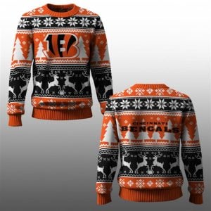 2025 Bengals Reindeer Football Christmas Ugly Sweater 1 1
