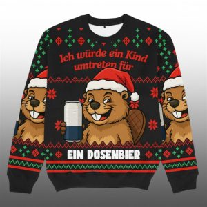 2025 Christmas Kind Umtreten Dosenbier Ugly Sweater 1 1
