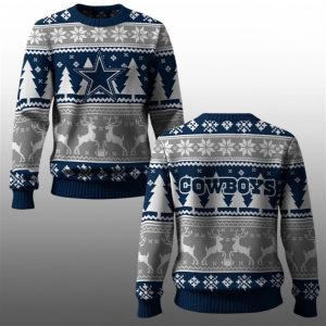 2025 Cowboys Reindeer Football Christmas Ugly Sweater 1 1