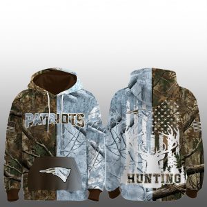 1 2025 Patriots Gridiron Wilderness Deer Hunter Hoodie