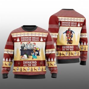 2025 Christmas Drinker Bells Captain Morgan Ugly Sweater 1 1