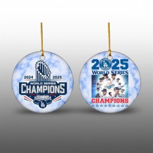 LA Dodgers 2025 World Series Won Ornament 1 1
