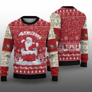 2025 SF 49ers Funny Santa Ugly Christmas Sweater 1 1