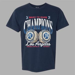 2024 2025 Back To Back Champions Los Angeles Baseball Shirt 1