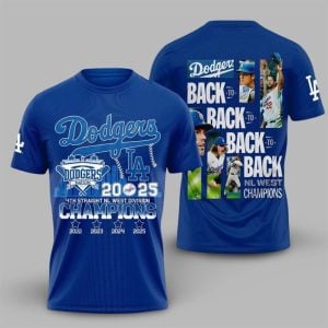 3 Dodgers 2025 4Th Straight NL West Division Champions Shirt