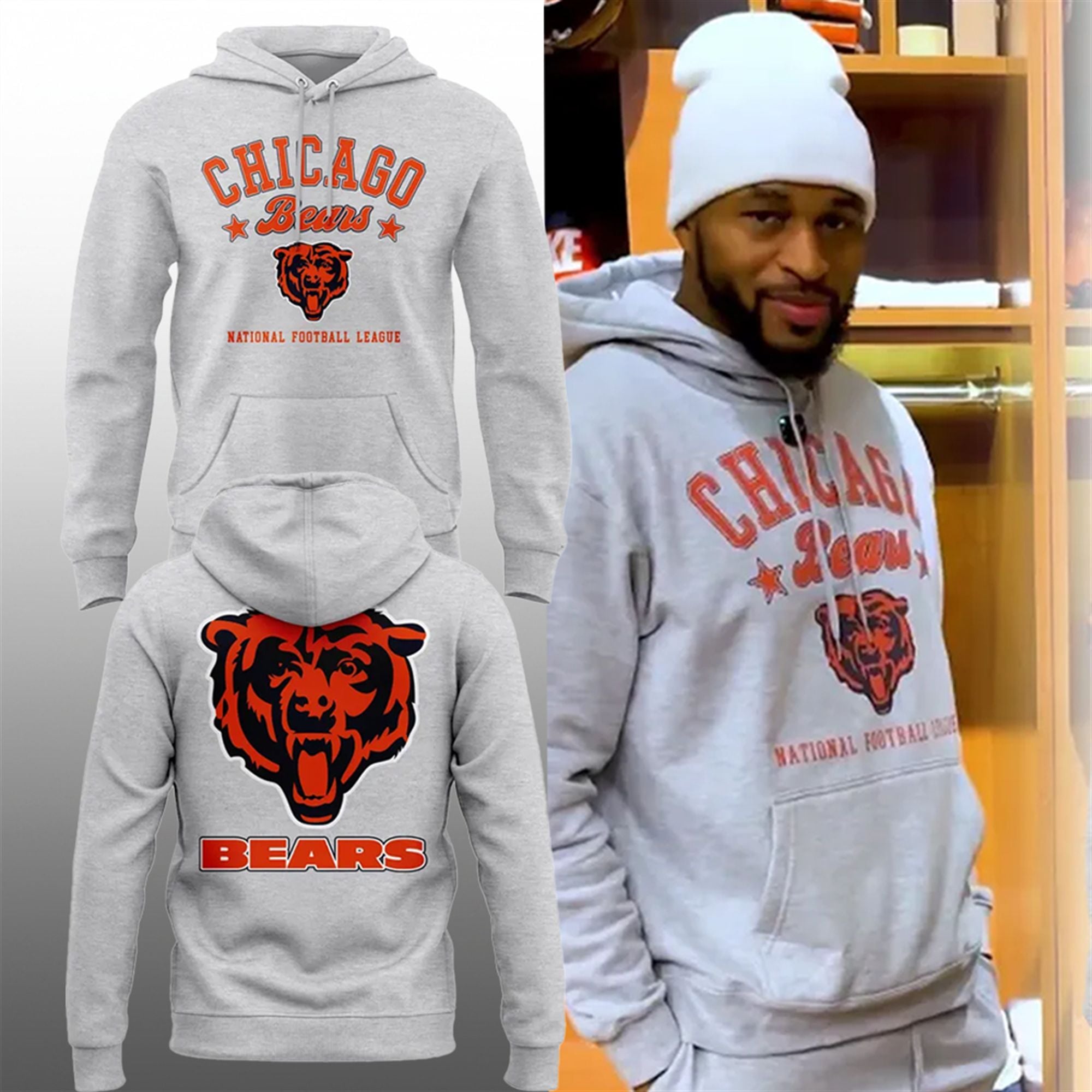 0 2025 Kevin Byard Chicago Bears Hoodie 0 2025 Kevin Byard Chicago Bears Hoodie