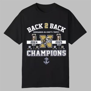 Navy Midshipmen 2024 2025 Commander in Chiefs Trophy Champions Shirt 1