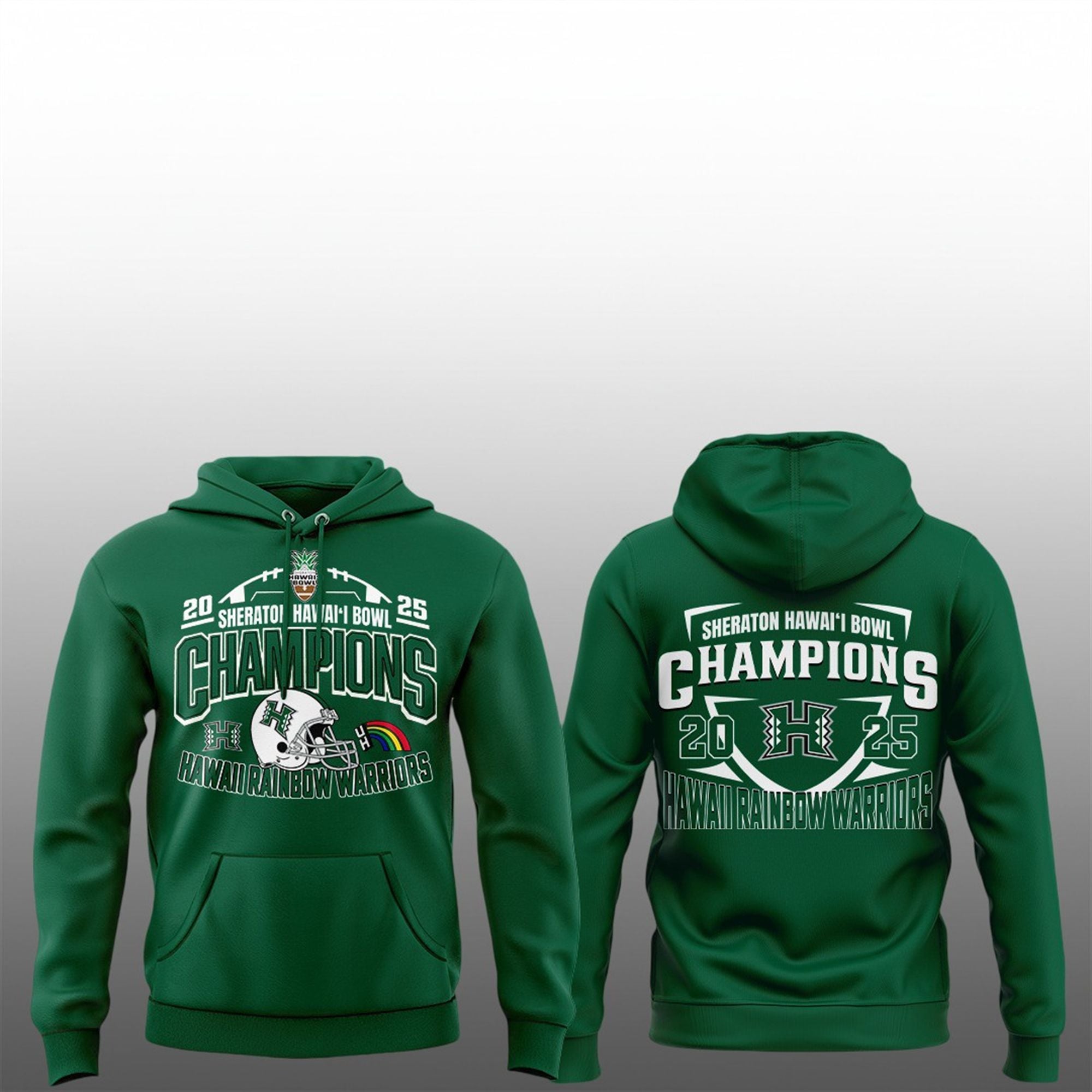 1 2025 Hawaii Rainbow Warriors Sheraton Hawaii Bowl Champions Hoodie