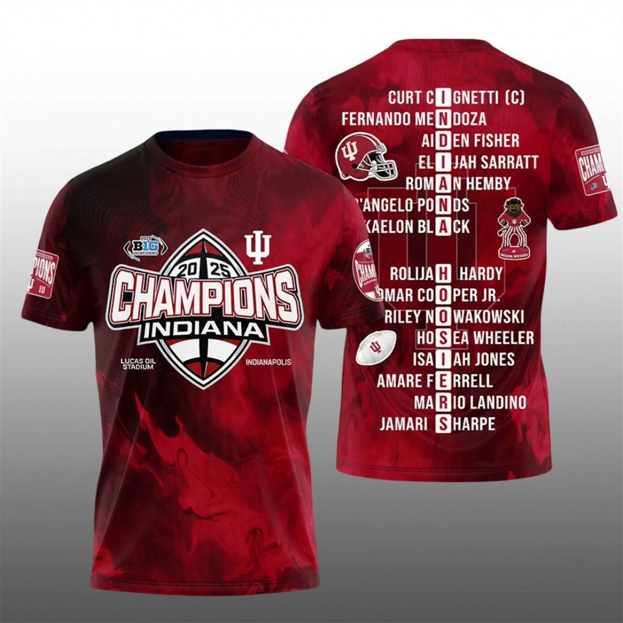 1 Big Ten Conference 2025 Champions Indiana Hoosiers Shirt 1 Big Ten Conference 2025 Champions Indiana Hoosiers Shirt