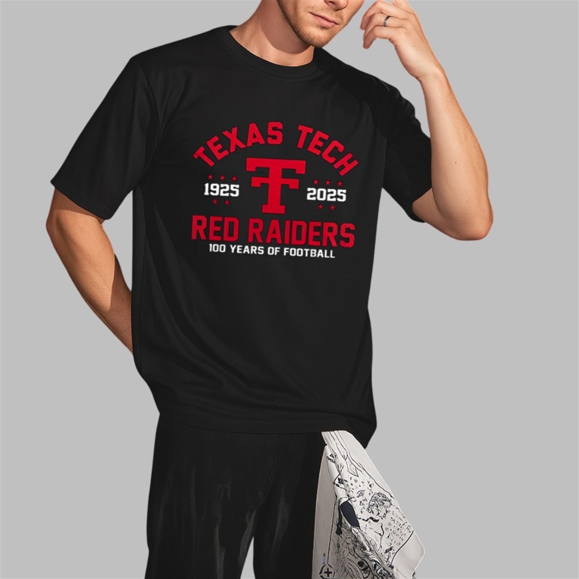 Jacob Rodriguez Red Raiders 100 Years Of Football 1925 2025 Hoodie 4 1 Jacob Rodriguez Red Raiders 100 Years Of Football 1925 2025 Shirt 2