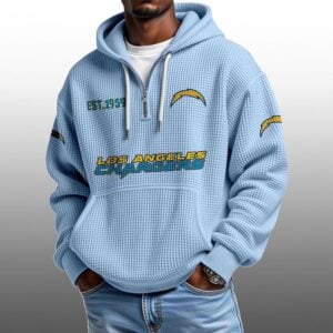 Chargers EST 1959 Half Quarter Zip Waffle Hoodie 1