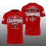 Georgia Bulldogs 2025 SEC Football Champions Back To Back Shirt