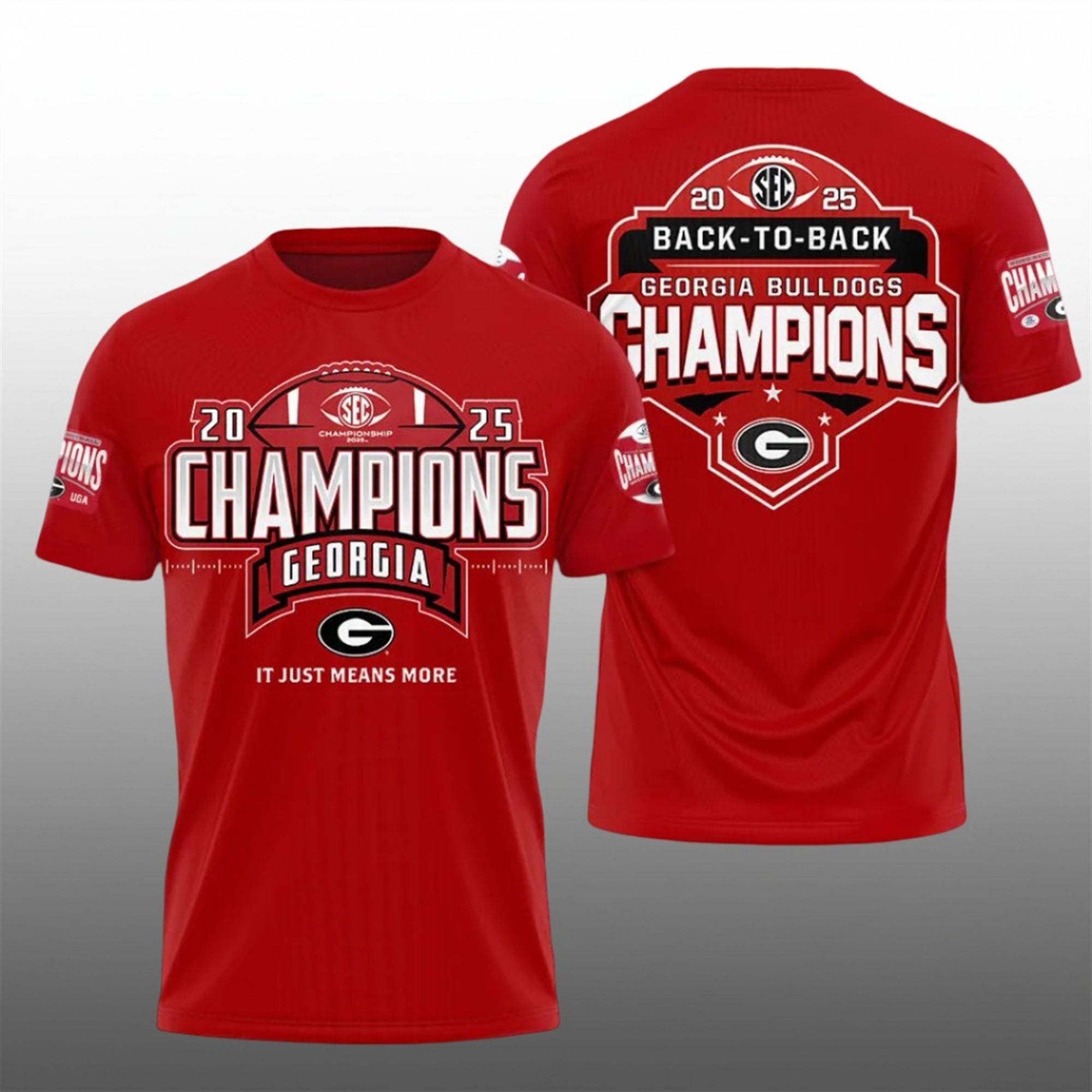 14 Georgia Bulldogs 2025 SEC Football Champions Back To Back Shirt 14 Georgia Bulldogs 2025 SEC Football Champions Back To Back Shirt