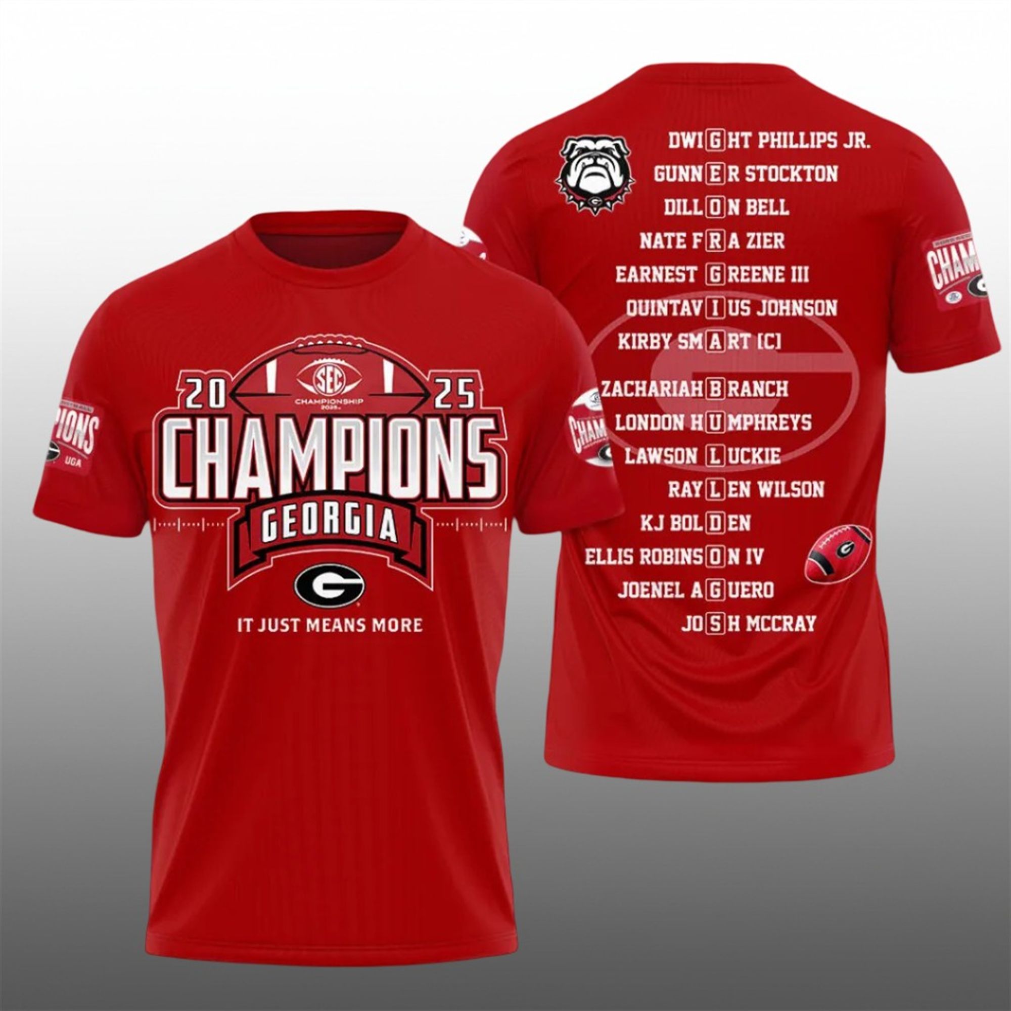 16 2025 Georgia Bulldogs Champions It Just Means More Shirt 16 2025 Georgia Bulldogs Champions It Just Means More Shirt