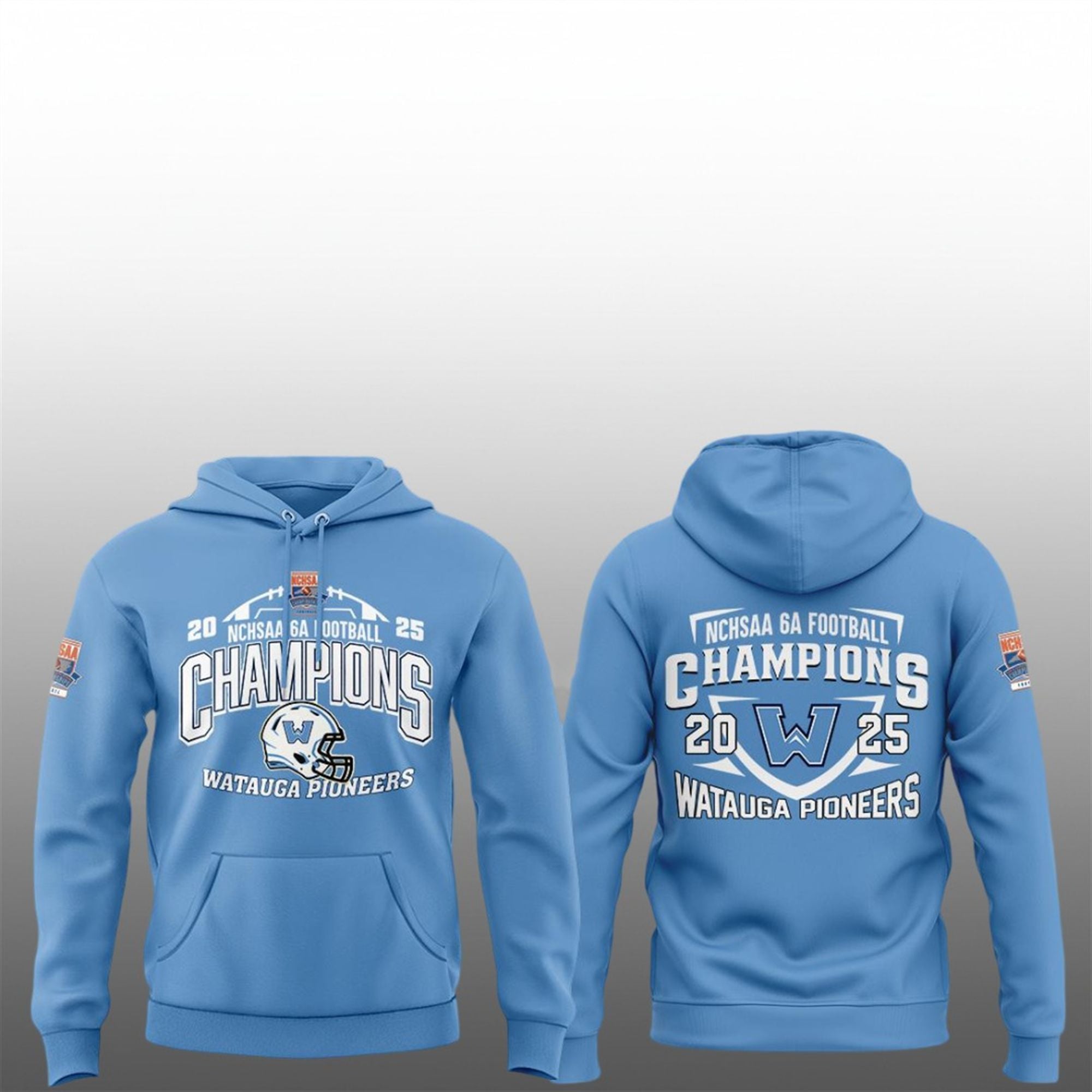 Watauga Pioneers State Champions 2025 NCHSAA 6A Hoodie 1 16 Watauga Pioneers State Champions 2025 NCHSAA 6A Hoodie