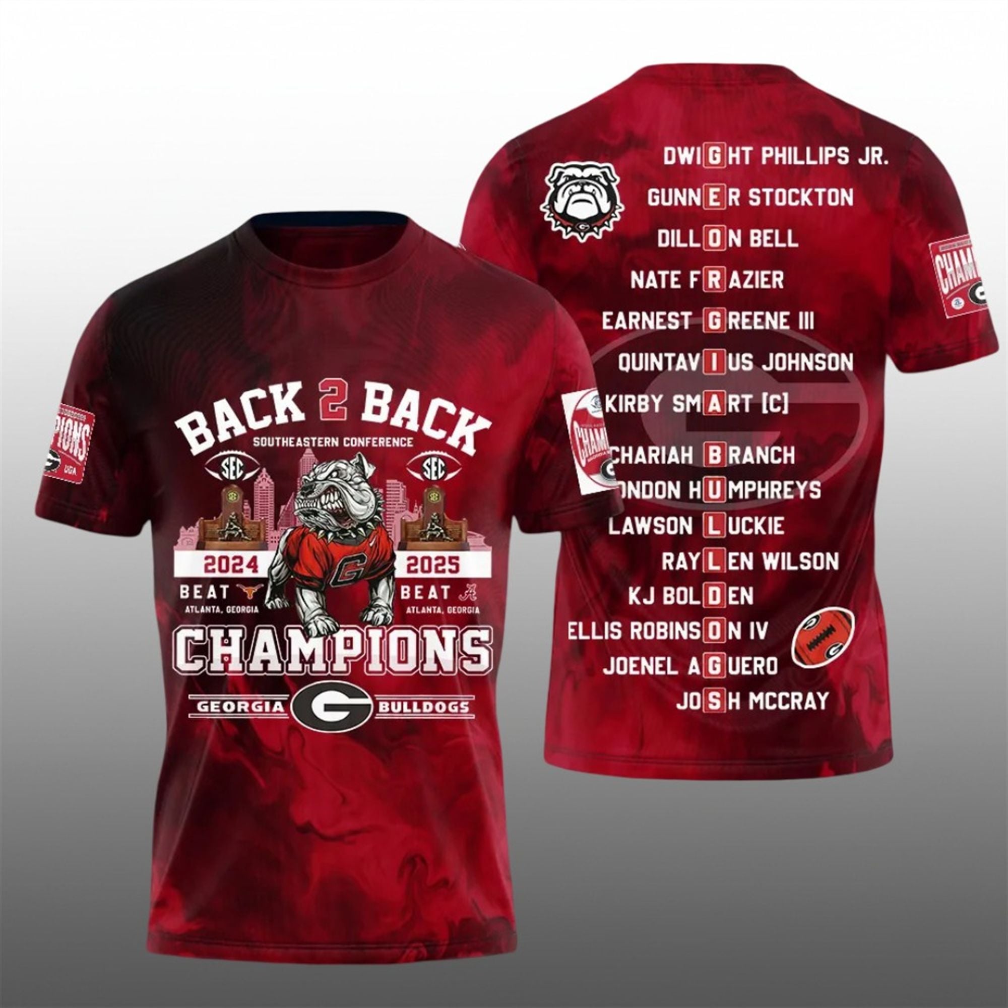 18 2025 Georgia Back 2 Back Champions Shirt 18 2025 Georgia Back 2 Back Champions Shirt