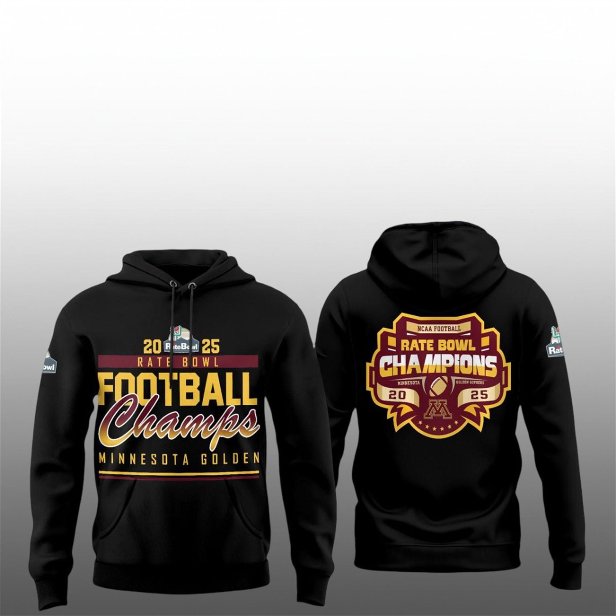 Minnesota Golden Gophers Rate Bowl Champions 2025 Celebrating Shirt 2 19 Minnesota Golden Gophers Rate Bowl Champions 2025 Celebrating Hoodie