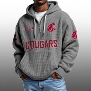Cougars EST 1894 Half Quarter Zip Waffle Hoodie 1