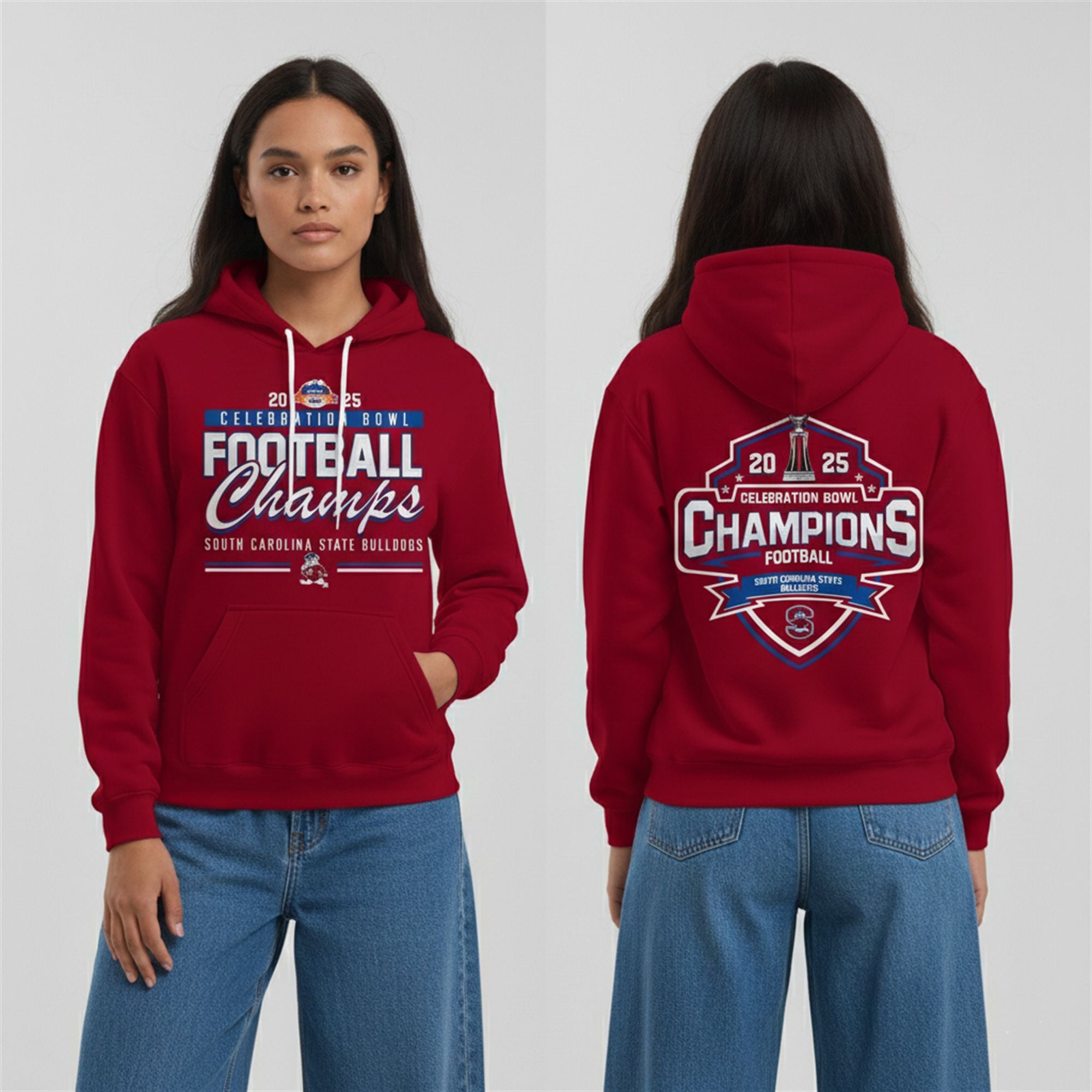 2 South Carolina State Bulldogs 2025 Celebration Bowl Champions Football Hoodie South Carolina State Bulldogs 2025 Celebration Bowl Champions Football Shirt
